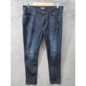 EXPRESS Hyper Stretch Slim 34x32 Dark Blue Distressed Jeans